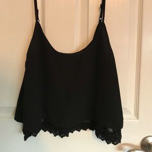 Cropped Tank with Lace Layering